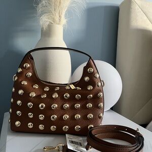 Michael Kors Brown Studded Shoulder Bag